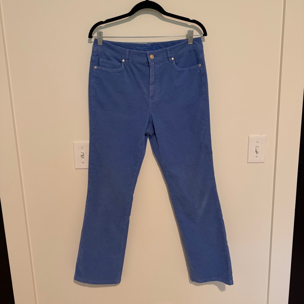 J.McLaughlin Womens Blue Corduroy Straight Leg Pants Size 8 Cornflower Blue